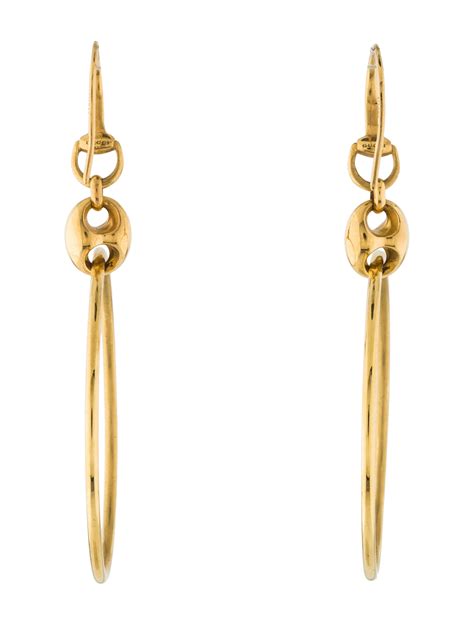 gucci marina chain dangle hoop earrings|gucci bamboo earrings.